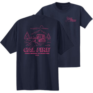 CAL FIRE Cares Enough to Wear Pink 2026 Bulldozer Dark Navy Shirt [PREORDER]